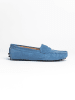 John Scott Leren mocassins blauw