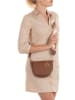 Mia Tomazzi Leder-Umhängetasche in Cognac - (B)19 x (H)17 x (T)6,5 cm