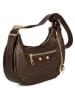 Mia Tomazzi Leren schoudertas donkerbruin - (B)25 x (H)15 x (D)6,5 cm