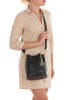 Mia Tomazzi Leder-Umhängetasche in Schwarz - (B)20 x (H)23 x (T)14 cm