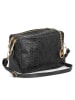 Mia Tomazzi Leder-Umhängetasche in Schwarz - (B)21 x (H)14 x (T)8 cm