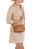 Mia Tomazzi Leren schoudertas camel - (B)21 x (H)14 x (D)8 cm