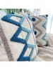 ABERTO DESIGN Kussenhoes "Beach house" crème/turquoise - (L)43 x (B)43 cm
