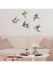 ABERTO DESIGN 5-delige set: wanddecoratie "Birds - 2" bruin/zwart