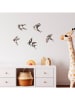 ABERTO DESIGN 5-delige set: wanddecoratie "Birds - 2" bruin/zwart