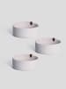 ABERTO DESIGN 3-delige set: opbergmanden crème - (H)6 x Ø 15 cm