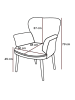 Evila Krzesło "Wing" w kolorze szarym do jadalni - 68 x 79 x 52 cm