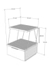 Evila Nachttisch "Tekoba" in Anthrazit - (B)42 x (H)52 x (T)41 cm