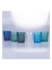 Villa d´Este 6-delige set: glazen "Ocean" transparant/blauw/lichtblauw - 230 ml