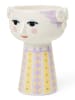 Bjørn Wiinblad Vaas "Eva" paars/geel/wit  - (H)15 x Ø 10 cm