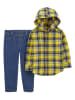 carter's 2-delige outfit donkerblauw/geel