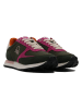 Benetton Leder-Sneakers in Schwarz/ Orange/ Pink