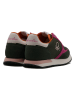 Benetton Leder-Sneakers in Schwarz/ Orange/ Pink