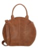 HIDE & STITCHES Leder-Henkeltasche "Cote d Azur" in Hellbraun - (B)28 x (H)24 x (T)6 cm