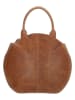 HIDE & STITCHES Leder-Henkeltasche "Cote d Azur" in Hellbraun - (B)28 x (H)24 x (T)6 cm