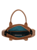 HIDE & STITCHES Leder-Henkeltasche "Cote d Azur" in Hellbraun - (B)28 x (H)24 x (T)6 cm