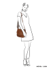 micmacbags Leder-Umhängetasche in Helbraun - (B)24 x (H)22 x (T)9 cm