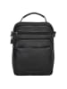 HIDE & STITCHES Leren schoudertas zwart - (B)18 x (H)23 x (D)8 cm