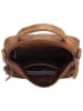 HIDE & STITCHES Leder-Umhängetasche in Cognac - (B)18 x (H)23 x (T)8 cm