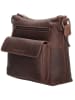 HIDE & STITCHES Leren schoudertas bruin - (B)24 x (H)25 x (D)10 cm