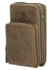 HIDE & STITCHES Leder-Handytasche in Hellbraun - (B)11 x (H)20 x (T)13 cm