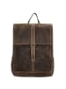 HIDE & STITCHES Leder-Rucksack in Braun - (B)25,5 x (H)32,5 x (T)12 cm