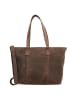 HIDE & STITCHES Leder-Shopper in Braun - (B)46 x (H)29 x (T)12,5 cm