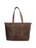 HIDE & STITCHES Leder-Shopper in Braun - (B)46 x (H)29 x (T)12,5 cm