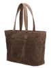 HIDE & STITCHES Leder-Shopper in Braun - (B)46 x (H)29 x (T)12,5 cm