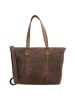 HIDE & STITCHES Leder-Shopper in Braun - (B)46 x (H)29 x (T)12,5 cm
