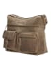 HIDE & STITCHES Leder-Umhängetasche in Taupe - (B)29 x (H)25 x (T)10 cm