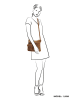 HIDE & STITCHES Leder-Umhängetasche in Taupe - (B)29 x (H)25 x (T)10 cm
