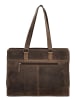 HIDE & STITCHES Leren businesstas bruin - (B)40 x (H)32,5 x (D)13 cm