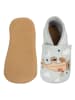 Lait et Miel Leder-Krabbelschuhe "Aviator" in Hellblau/ Beige