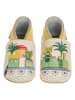 Lait et Miel Leder-Krabbelschuhe "Little train" in Beige/ Bunt