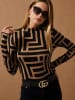 Cool and sexy Longsleeve in Schwarz/ Hellbraun
