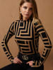 Cool and sexy Longsleeve in Schwarz/ Hellbraun