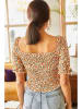 trendyol Bluse in Weiß/ Orange/ Grün