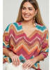 Plus Size Company Bluzka "Emry" w kolorze fioletowo-karmelowo-turkusowym