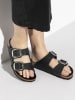 Birkenstock Skórzane klapki "Arizona" w kolorze czarnym