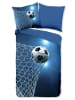Pure Mikrofaser-Bettwäsche-Set "Fans" in Blau