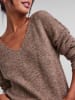 Pieces Sweter w kolorze jasnobrązowym