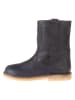 POM POM Leder-Winterboots in Dunkelblau