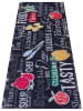 Hanse Home Chodnik kuchenny "Delicious Kitchen Board" w kolorze czarnym ze wzorem