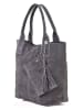 Florence Bags Skórzany shopper bag "Croas" w kolorze szarym - 33 x 40 x 15 cm