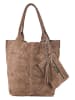 Florence Bags Leder-Shopper "Croas" in Hellbraun - (B)33 x (H)40 x (T)15 cm