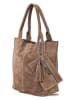 Florence Bags Leren shopper "Croas" lichtbruin - (B)33 x (H)40 x (D)15 cm