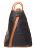Florence Bags Leder-Rucksack "Stax" in Schwarz/ Braun - (B)31 x (H)24 x (T)12 cm