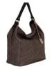 Anna Morellini Leder-Schultertasche "Sebastiana" in Braun - (B)38 x (H)36 x (T)14 cm