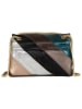 Anna Morellini Leren schoudertas "Bettina" antraciet/bruin/goudkleurig - (B)22 x (H)19 x (D)8cm